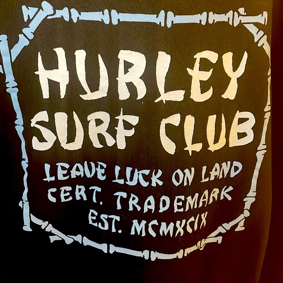 HURLEY Sweater Vintage Rare Design (Black, Baby Blue & White Print) $68 - Picture 6 of 16